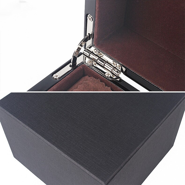 Zwart Gelakt Houten High-End Horloge Doos Horloge Display Box Vierkante Doos