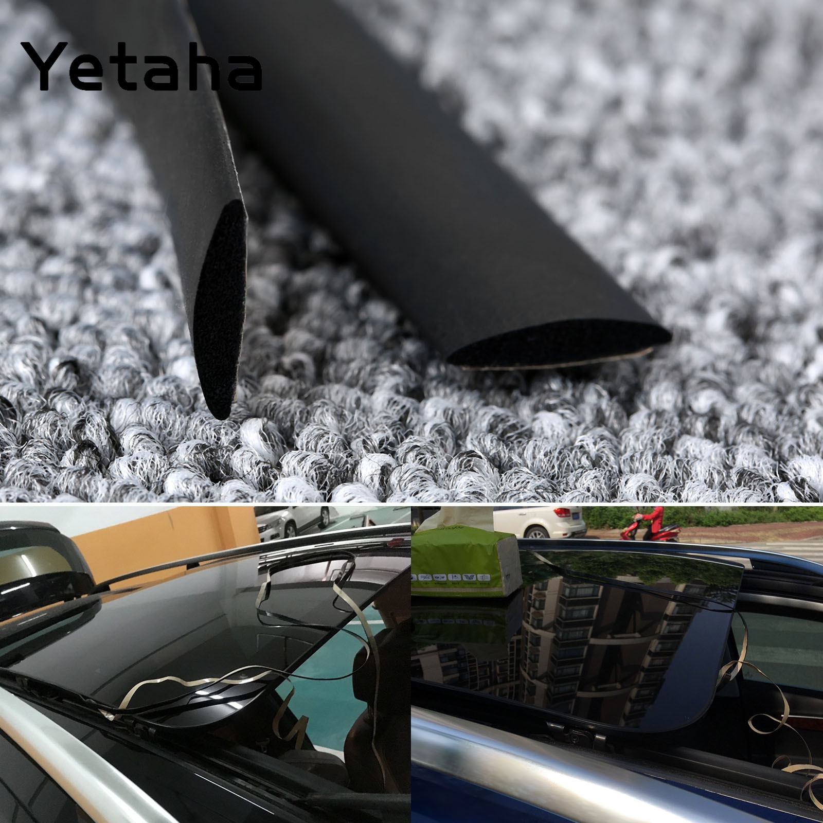 Yetaha 5 Meters Waterproof Rubber Sealing Strips Trim Weatherstrip For Auto Car Front Rear Windshield Sunroof Triangular Window