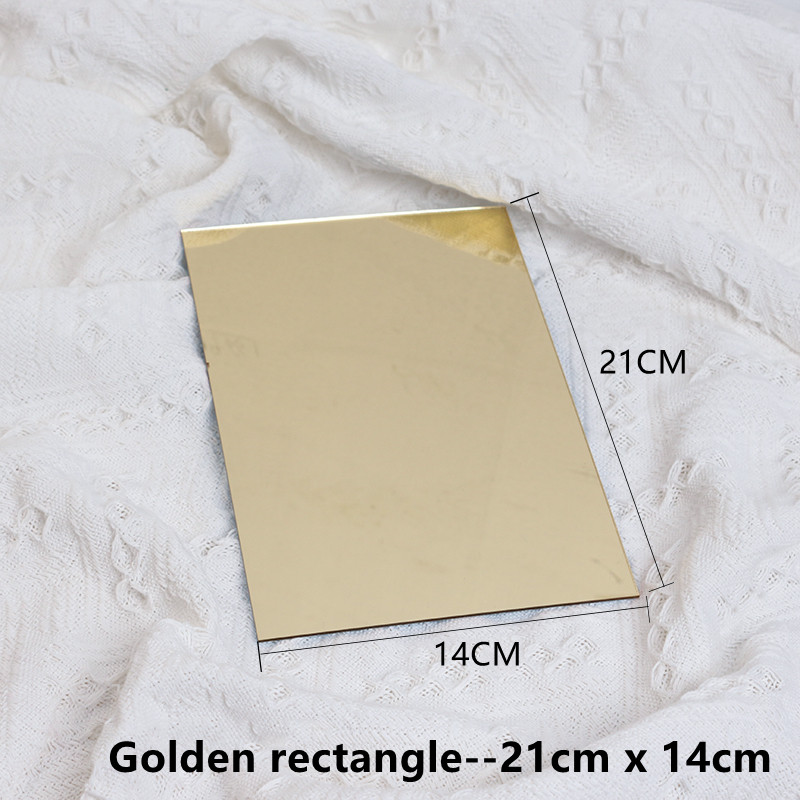 Acrylic Mirror Board Cosmetics Photography Backdrops Birthday Room Decoretiong Ornaments Photograthy Props for Photo Studio: Golden 15x22cm