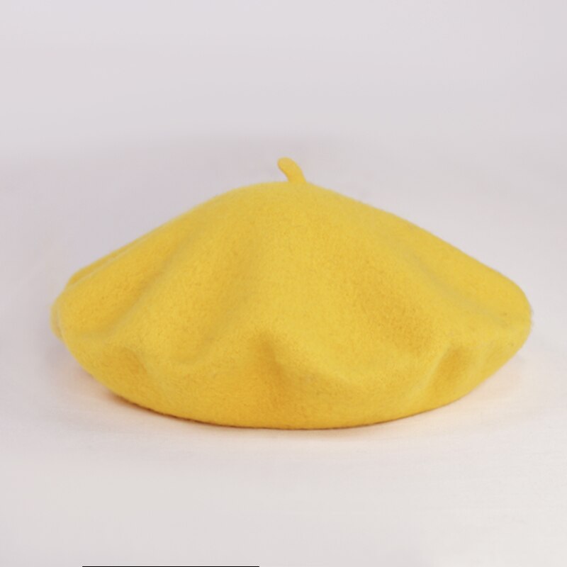 Damer gul hat afslappet vild uld baret hat frisk og malerhue let tavle græskar hat trucker hat: Orange