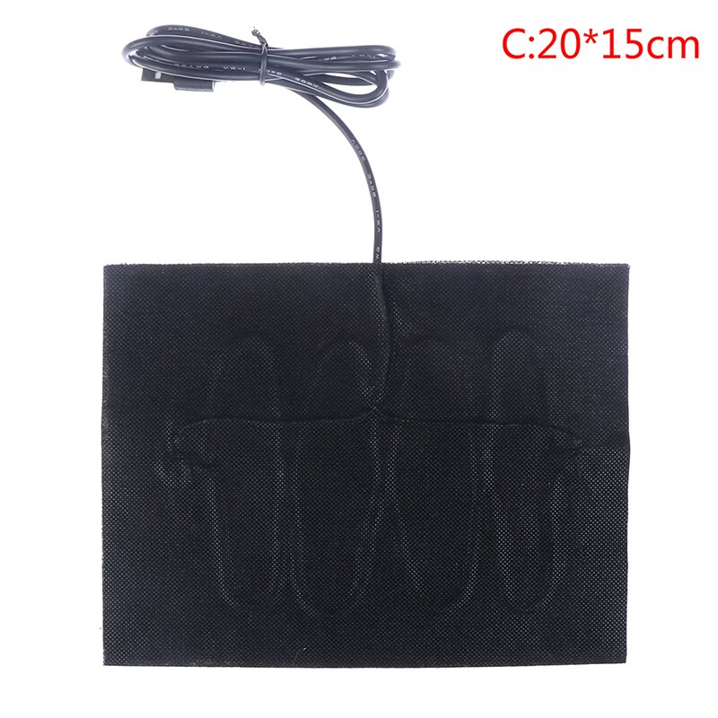 Almohadillas de pasta cálida USB de 1/4 Uds. Almohadilla térmica de fibra de carbono de calentamiento rápido almohadilla calentadora segura para chaleco de tela chaqueta zapatos Calcetines: C 1PCS