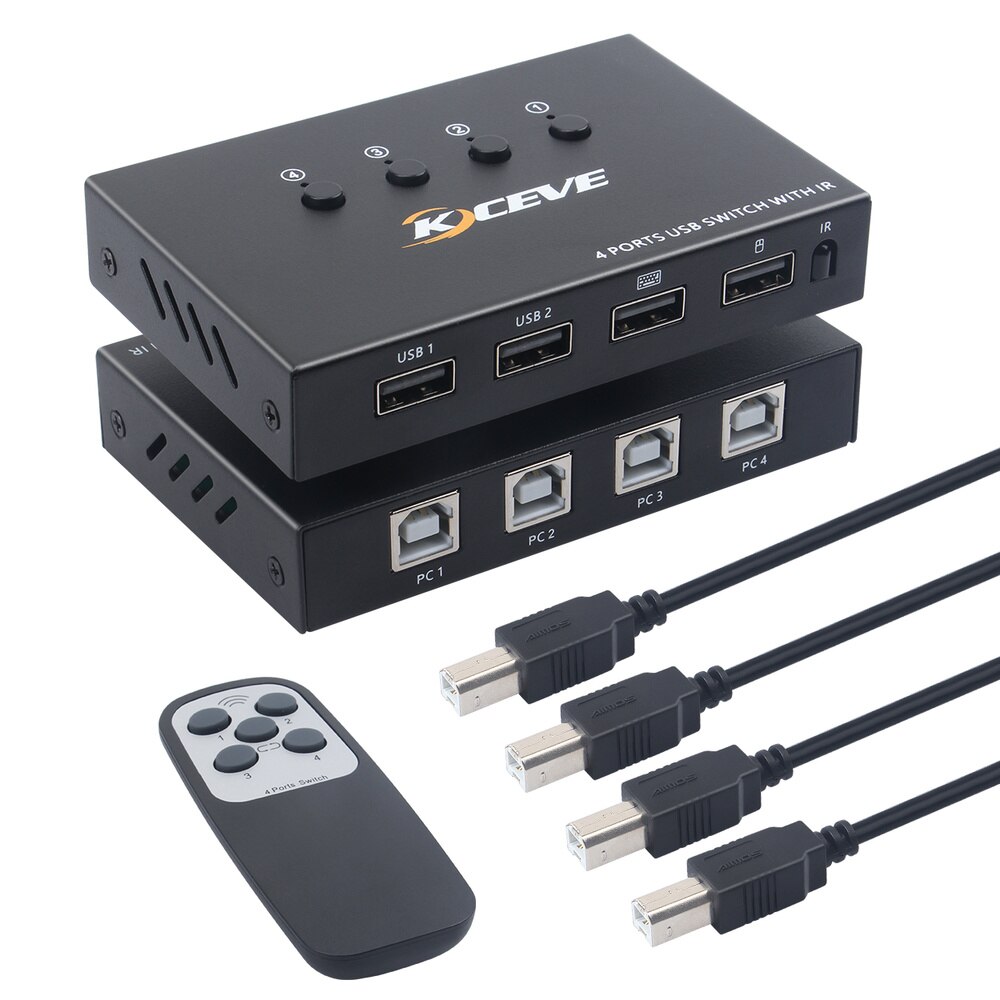 Usb Kvm Switch Splitter Box 4 In 4 Out 4 Pcs Shari... – Grandado