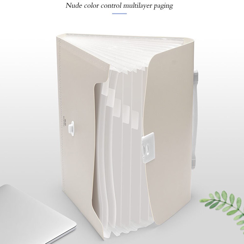 Office School Expanding File Folder Solid With Handle Accordion Portable Waterproof A4 Size Stationery Multi Pockets Desktop