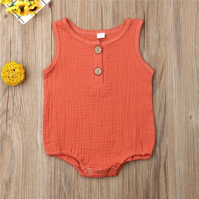 Infants Baby Boy Girl Button Bodysuit Jumpsuit Summer Clothes Set