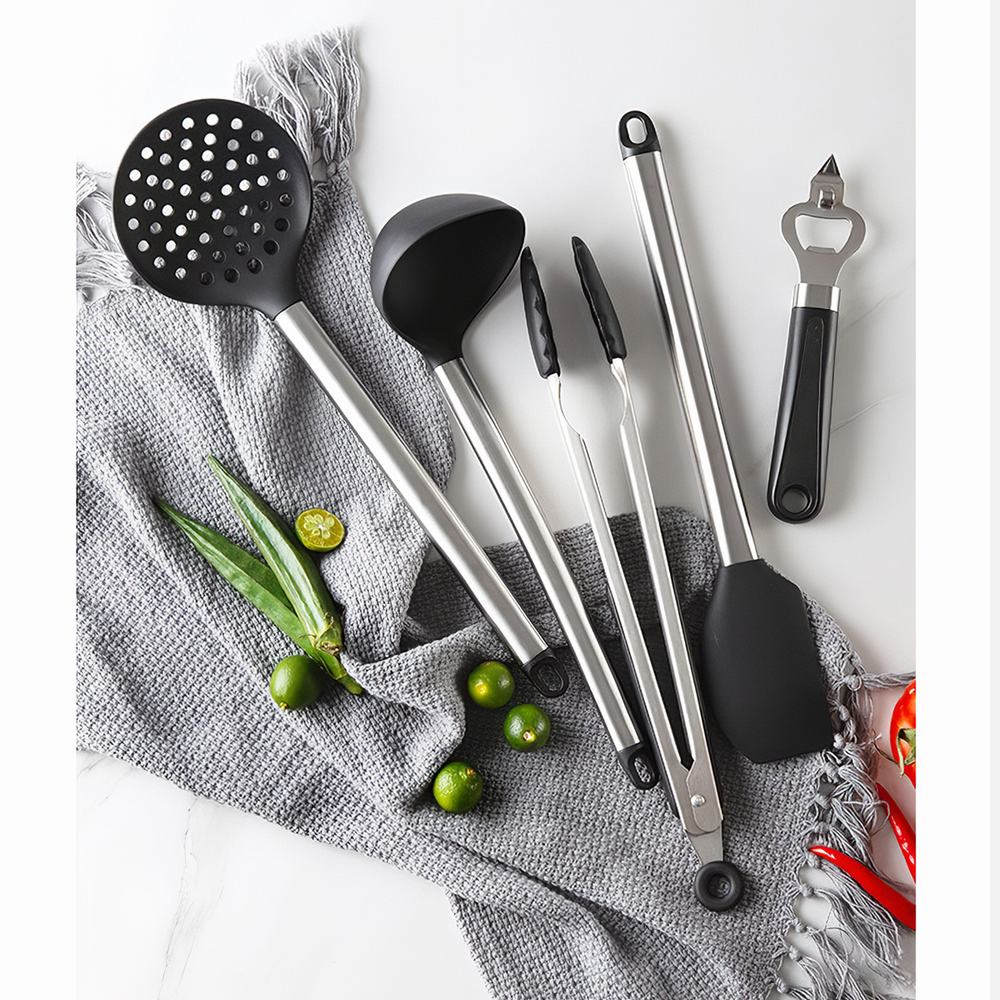Kitchen Utensils Set 16Pcs Silicone Non-stick Cooking Utensils Stainless Steel Kitchen Tool Metal Hooks Kitchenware Set