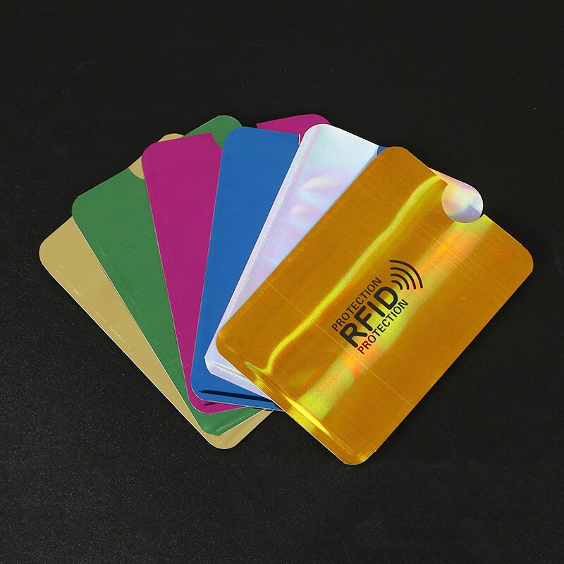 5PC Anti Rfid Blocking Reader Lock Bank Card Holder ID Bank Card Case Rfid Protection Metal Credit Card Holder Aluminium