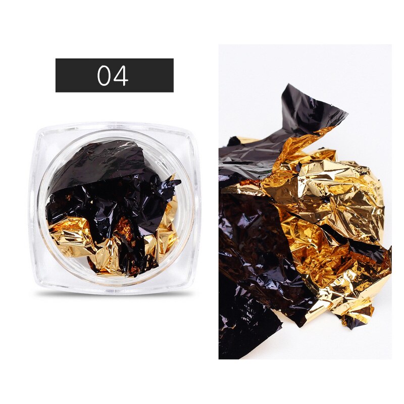 1 Box Nail Art Sticker Kleurrijke Onregelmatige Folies Papier Goud 3D Flakies Manicure Nail Art Diy Decoratie Accessoires