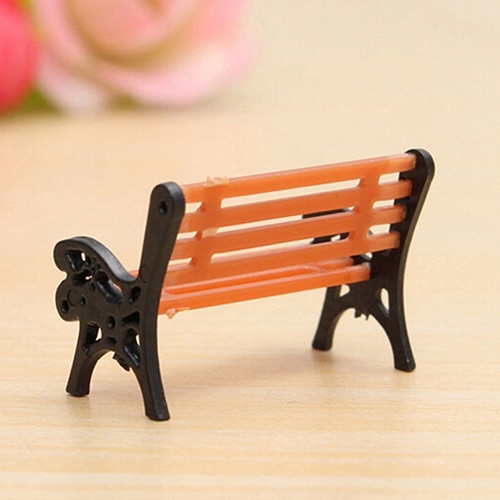 Mini Garden Ornament Miniature Park Bench Craft DIY House Decor Bench Model