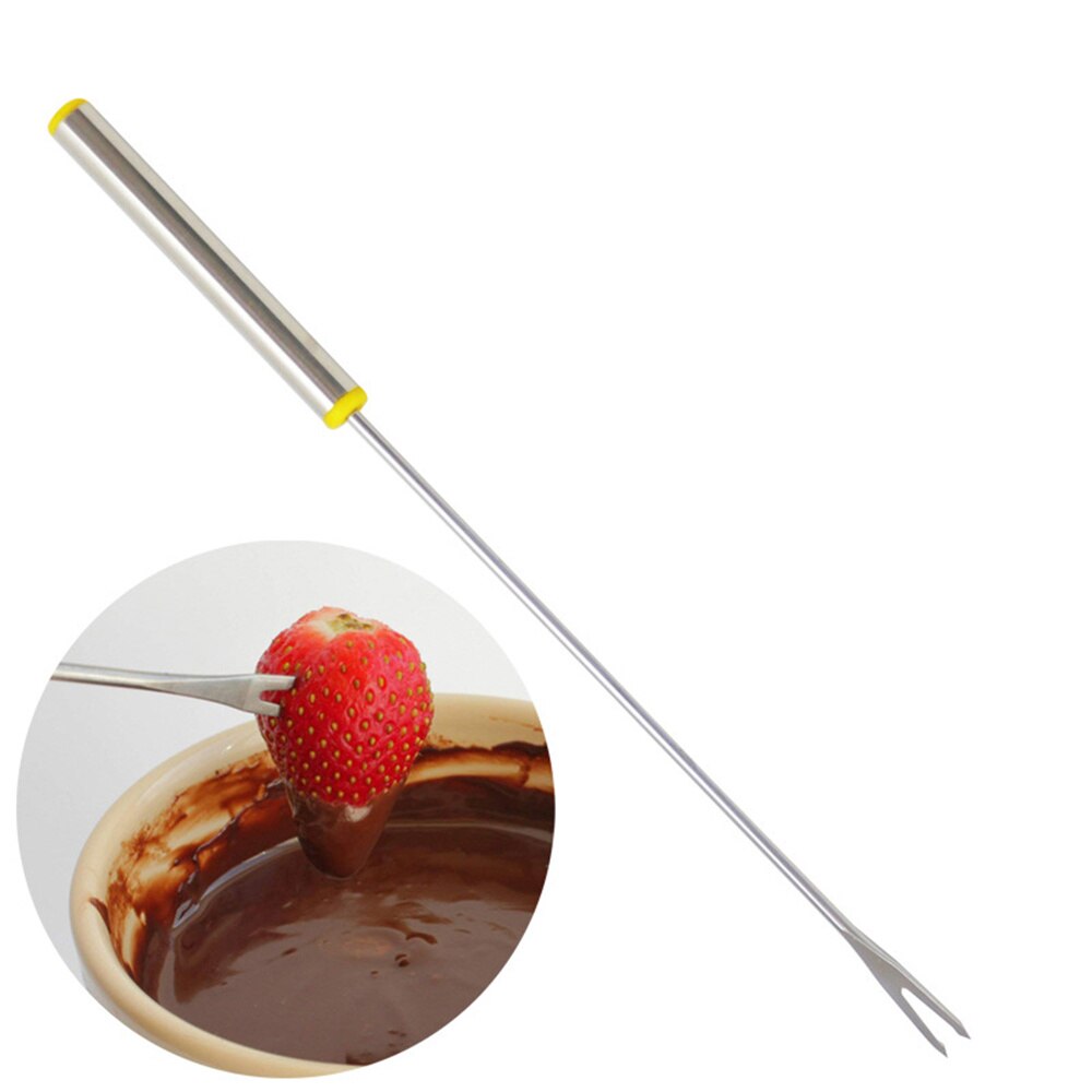 Fourchettes à Fondue au fromage, bâtonnets de Barbecue en acier inoxydable, fourchette à fruits pour la cuisson, rôtissage (couleur mixte) 6 pièces