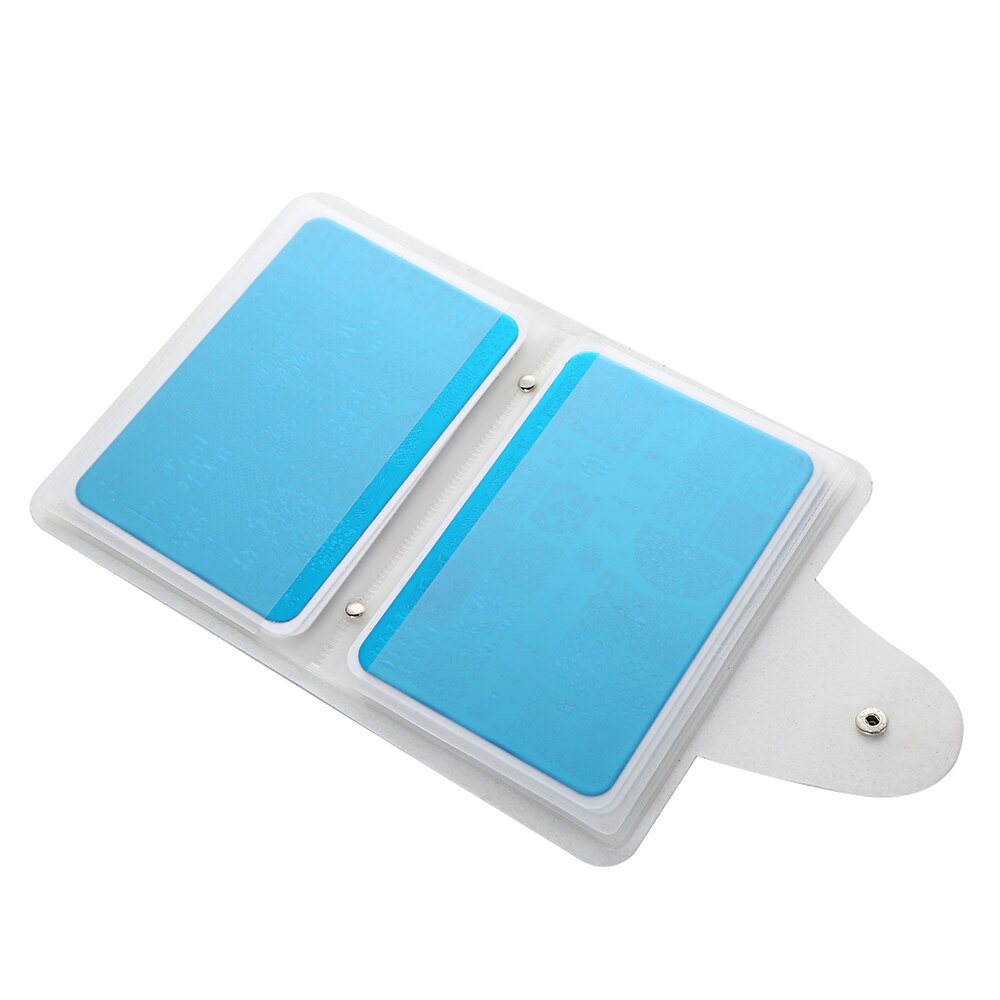 16 Slots Stamping Template Case Stamping Plate Holder Nail Template Holder Rectangular Storage 9.5*14.5cm Bag