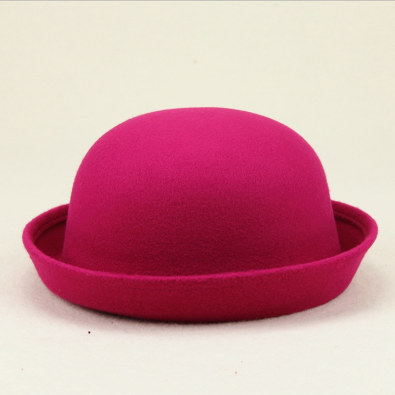 Korean Version Dome Girl Performance Stage Jazz Hat Solid Color Spring Summer Adult Red Felt Hat Women Cap: 4
