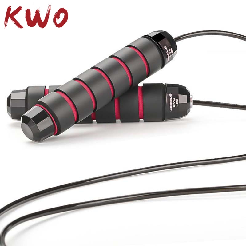 Sjippetov med vægt fitness justerbart kraftig træningshastighedshåndtag rustfrit vægtet springseil hoppereb