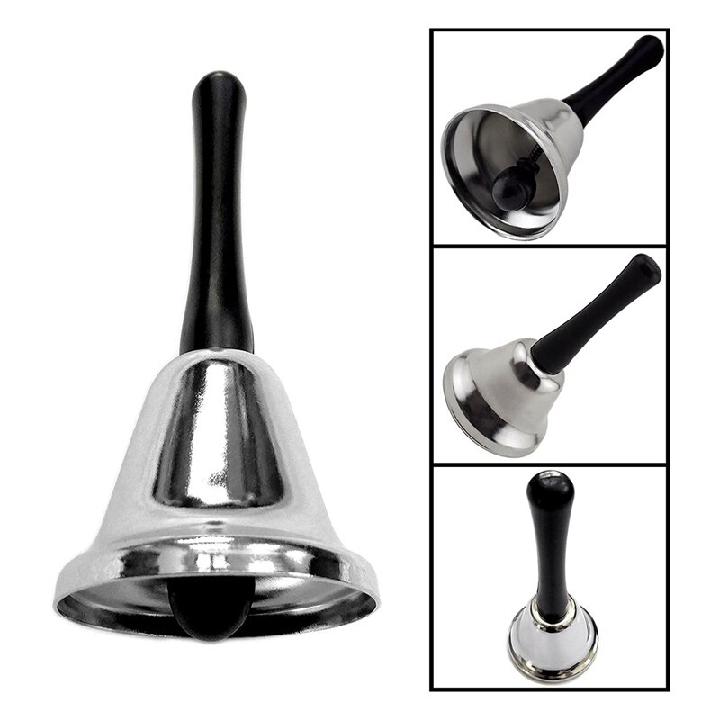 Hand Bell 3 Pack Steel Handbell Call Bell School Desk Ringbell for Wedding Events Decoration Food Line Alarm Jingles