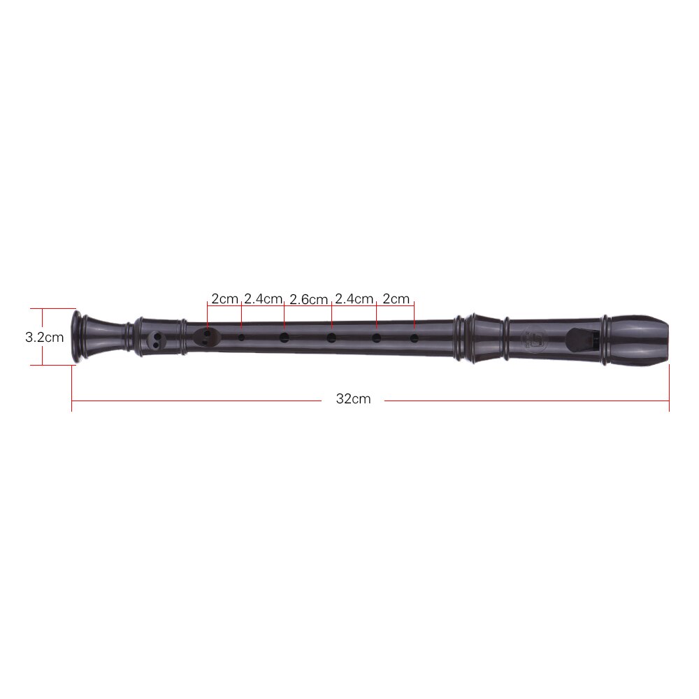 SRG-405 Detachable Soprano Recorder German-style 8 Holes Key of G with Bag Clearing Rod Musical Wind Instrument Brown