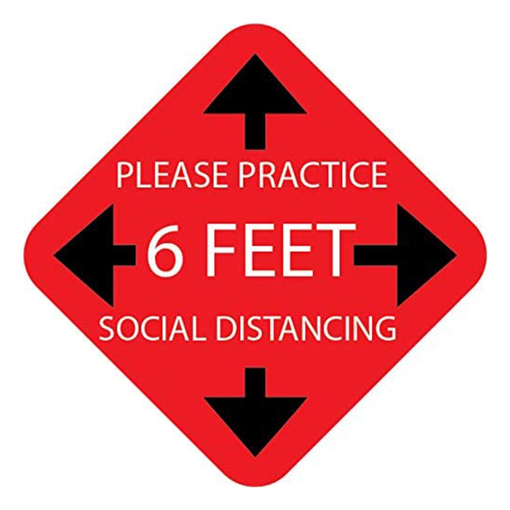 Waterproof Social 6 Feet Distancing Floor Decal Outdoor Ground Sign Sticker Tile stickers Safety Sign