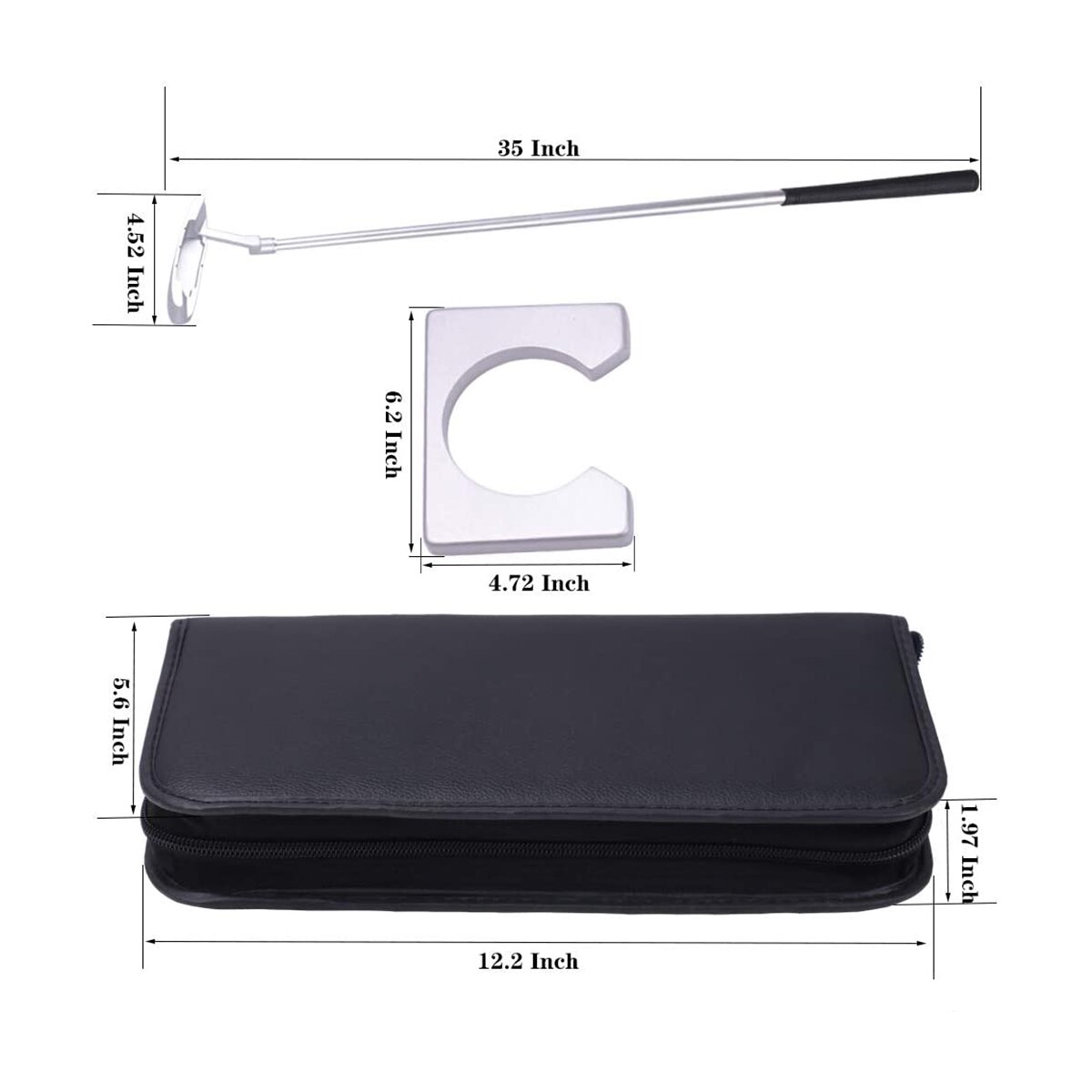 Golf Putter Set Balls Training Practice 3-section Right Handed Portable Indoor Outdoor Golf Tools