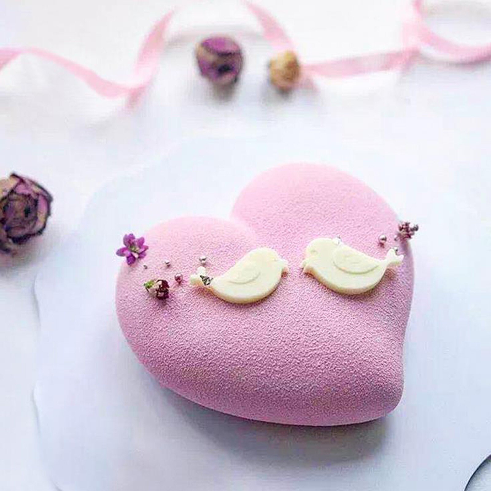 3D Diamant Liefde Hart Vorm Mold Silicone Chocolade Cookie Muffin Bakken Tool Spons Mousse Dessert Cake Decorating Bakken Set
