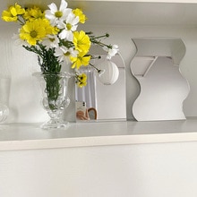 Acrylic Mirror Sheet Ins Irregular Edge Desktop Wavy Makeup Beauty Mirror For Makeup Decorative Furniture Craft Projects Dropsh