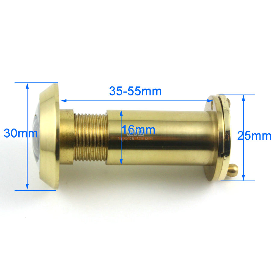 Messing 200 Graden Hoek Deur Viewer Kijkgaatje w Cover 35-55mm