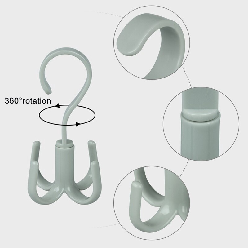 4 ganci cravatte portabiti salvaspazio armadi appendiabiti organizzatore di vestiti rotazione a 360 gradi scarpe sciarpa cintura appendiabiti