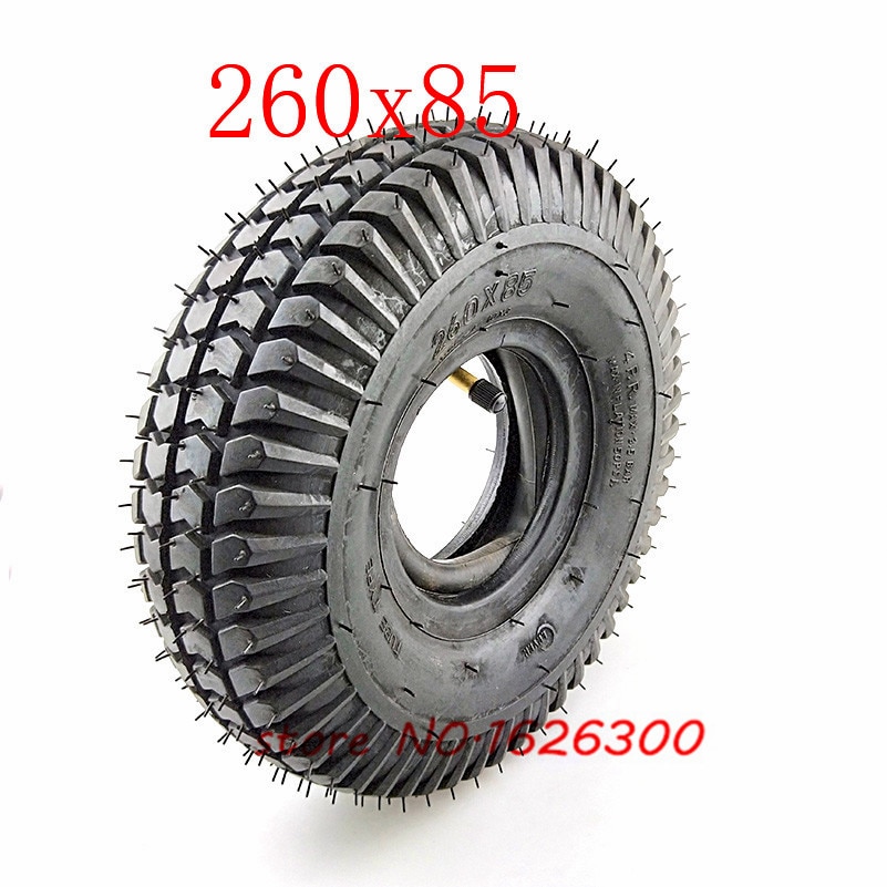 260x85 Tire and Inner Tube 3.00-4 (10"x3", 260*85) Knobby Scooter, ATV and Go Kart Tire and Tube Motor Tire Good