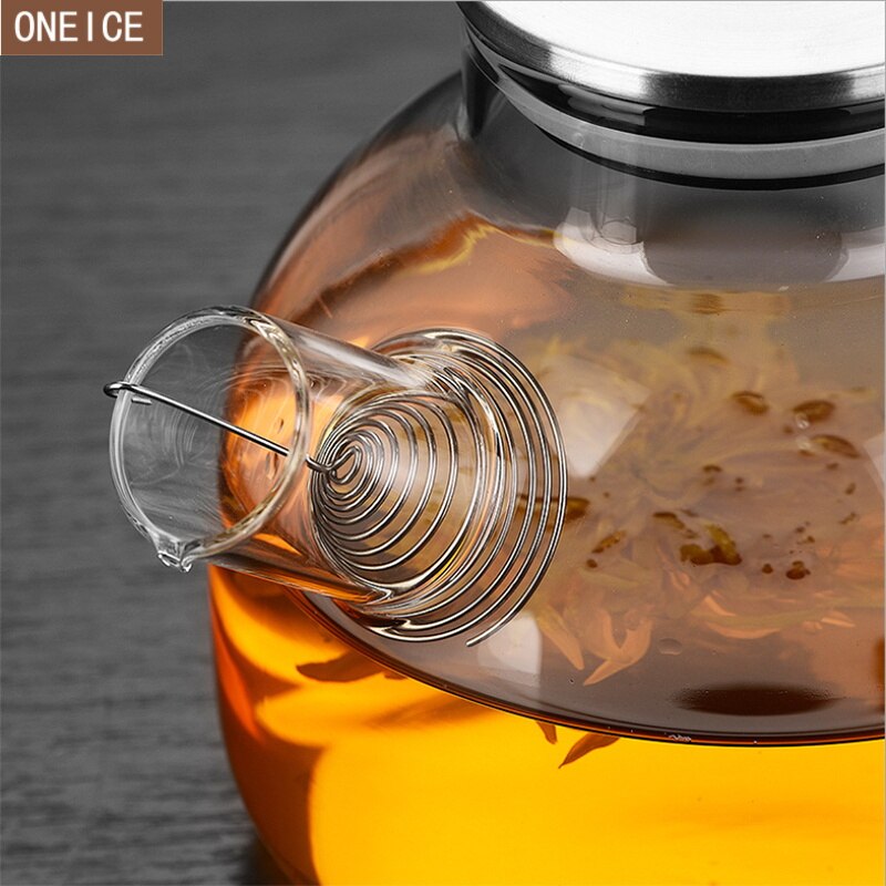 Värmebeständigt transparent glas tekanna kaffekanna hantverk kinesiskt kung fu te 80ml / 1000ml/1800ml rostfritt stål lock