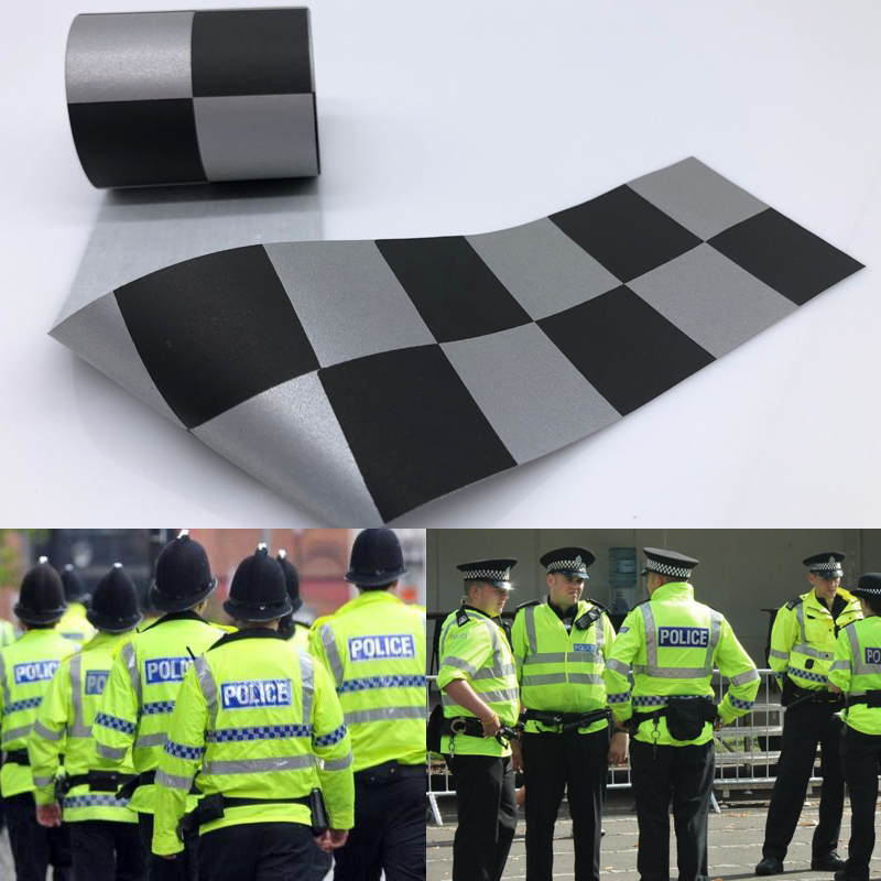 5cm width Small Square Silver Reflective Tape TC Fabric Sew on clothing