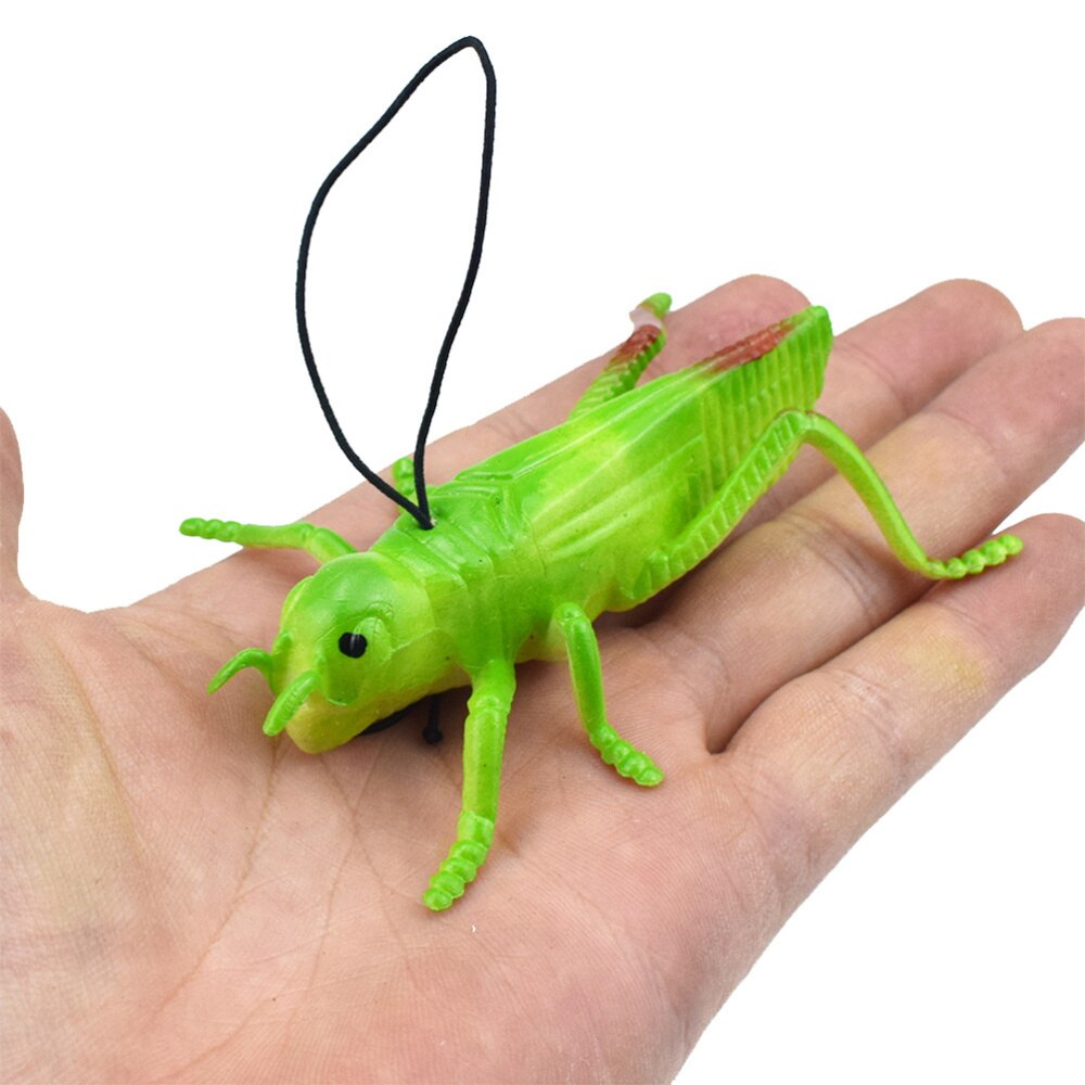 8pcs TPR Simulation Locust Grasshopper Toys Lifelike Insect Model Toys Tricky Props (Green)