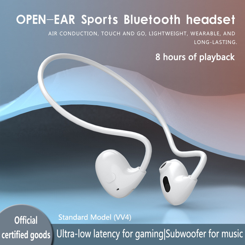 Neckband AIR Bone Conduction Headphones Wireless Bluetooth Headset With Mic Sports Running Non-ear-wearing