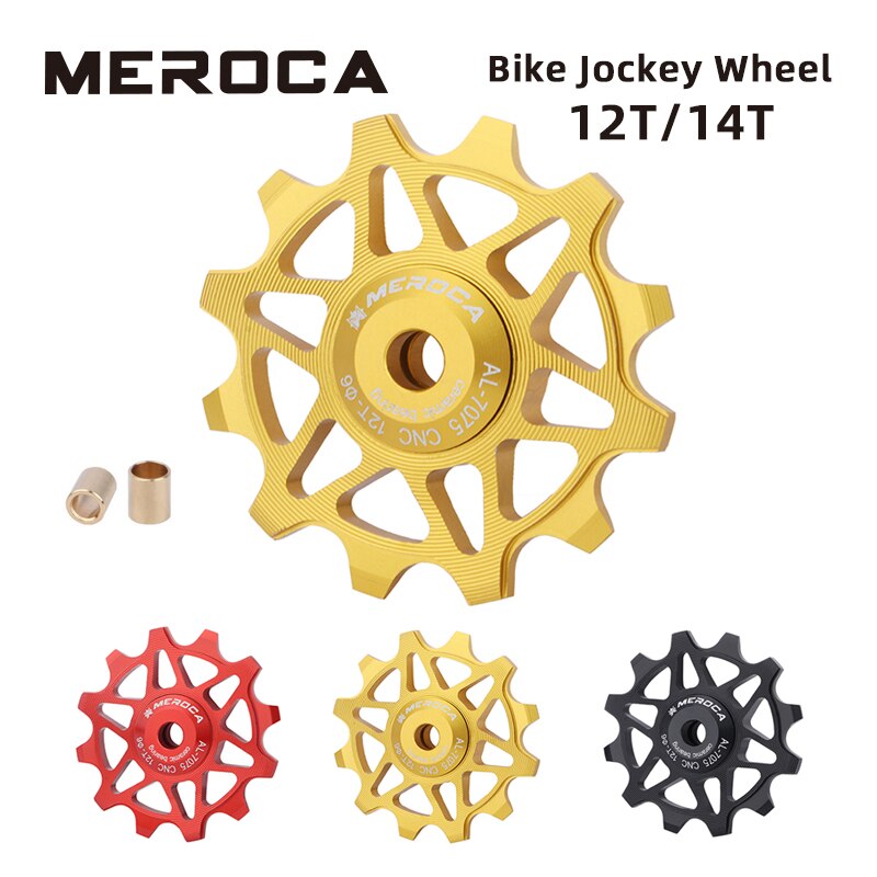 MEROCA 12T 14T ruota fantino bici puleggia in lega di alluminio cuscinetto ceramico sigillato MTB ruota guida deragliatore posteriore