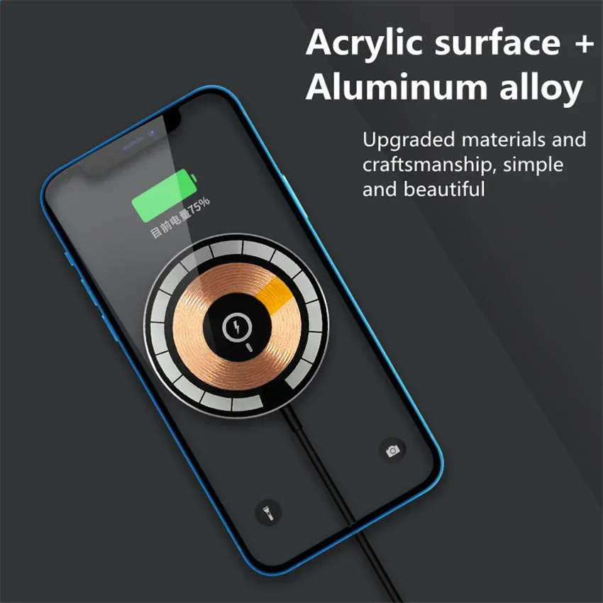 Cargador inalámbrico magnético de 100W, almohadilla de carga rápida tipo C para iPhone 15, 14, 13, 12 Pro Max, Mini