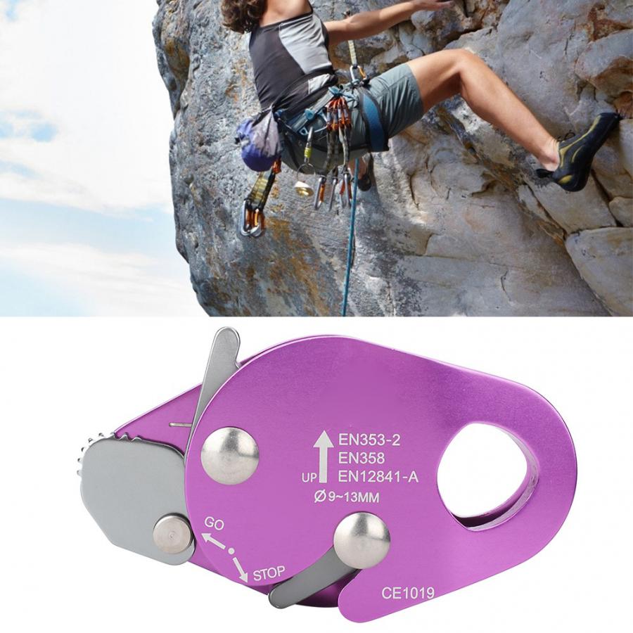 Klatring nedstigning gear selvbremsende stop nedstigning til 9-13mm reb klemme grab redning rappel ring klatring udstyr sikkerhedsudstyr