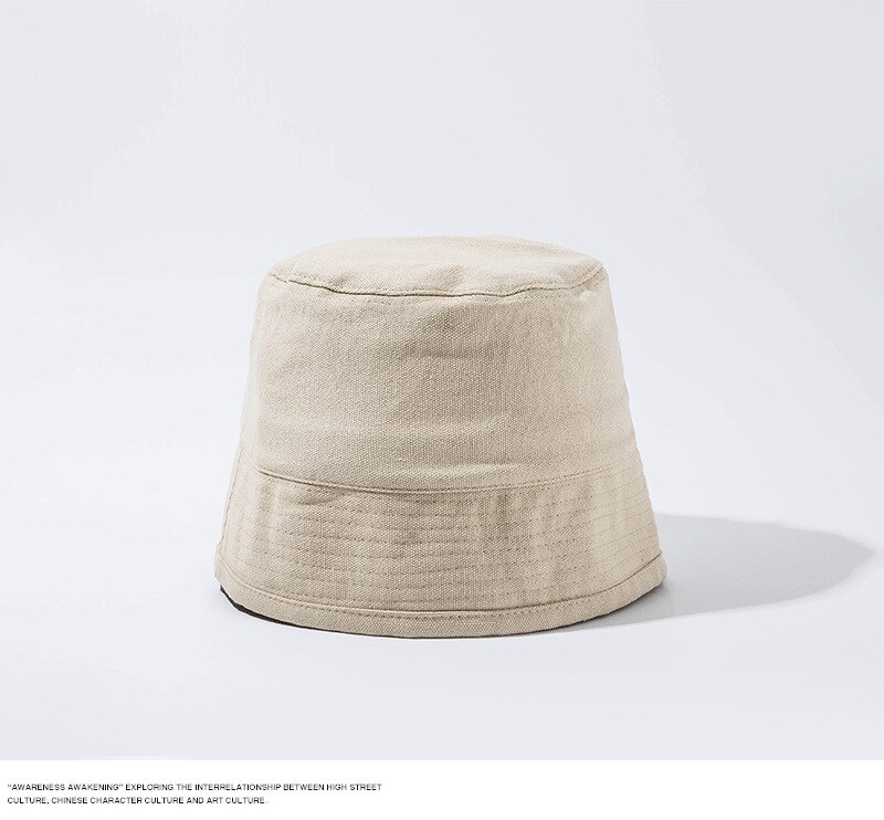 Coton lin femmes fille plaine seau chapeau blanc femme Panama printemps crème solaire casquette de pêche pêcheur bassin chapeau: beige