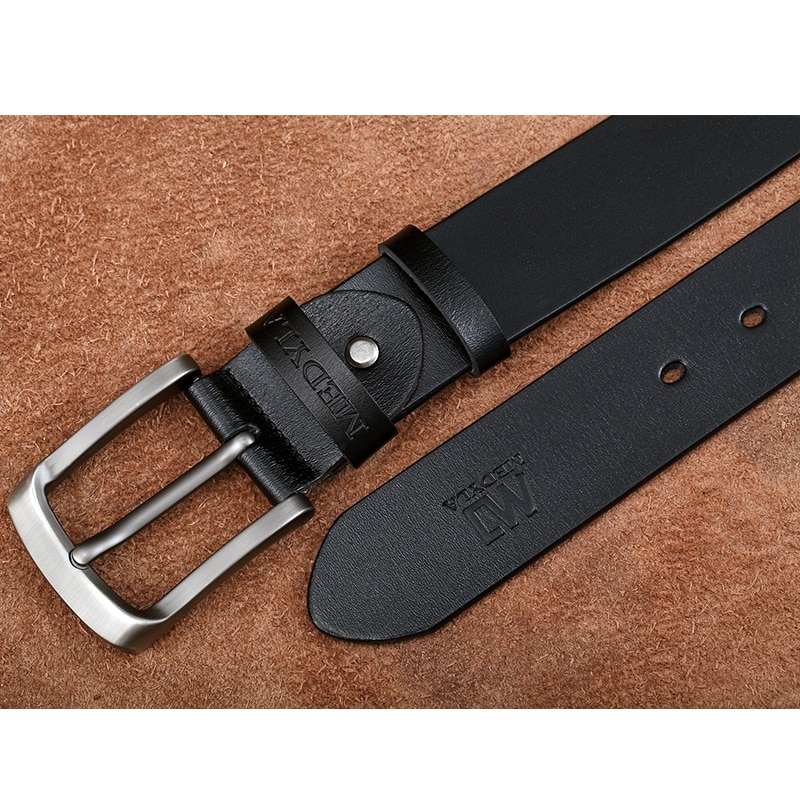 Medyla merk heren leren riem natuurlijk leer zakelijke casual riem voor heren casual broek pak jeans accessoires