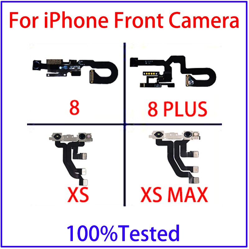 Cámara frontal Original para iPhone 4s, 5S, 6 S, 7, 8 Plus, X, XS, Cable flexible con anillo de plástico, Sensor de proximidad