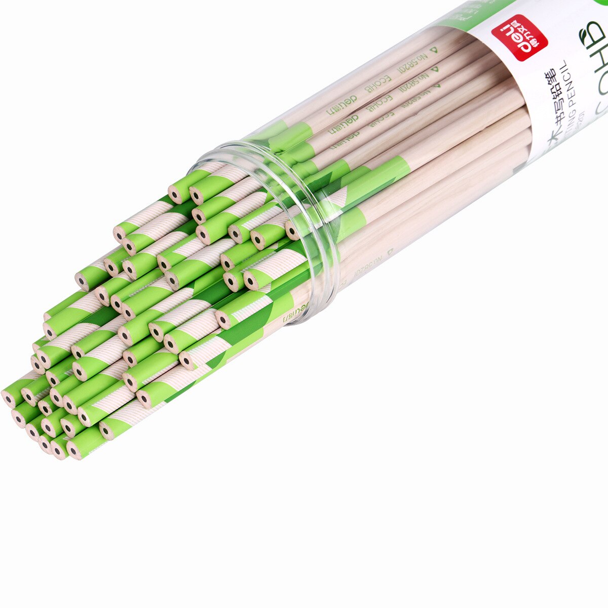 Deli non wood HB triangular advanced graphite writing pencil, sketch pencil, imitation wood pencil, student office stationery