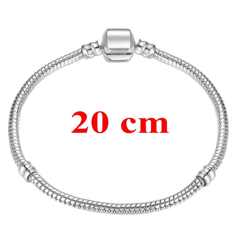 Bijoux fins en argent Sterling 925, ensemble de bijoux fin, collier fait à la main, Set de fête de mariée pour femmes, Bracelet à breloques: Bracelet 20cm