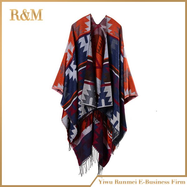 [runmeifa] kvinner batwing dusker kappe sjal polyester og akryl poncho kappe skjerf sjal poncho teppe pashmina: Militærgrønn