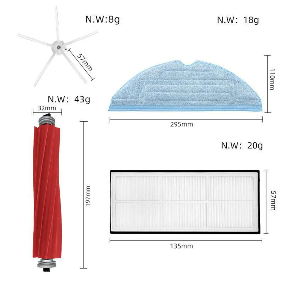 Accessoires pour aspirateur robot Roborock S7 S7 Plus T7S T7S Plus, brosse principale, filtre Hepa, vadrouilles, sac à poussière, pièces de rechange