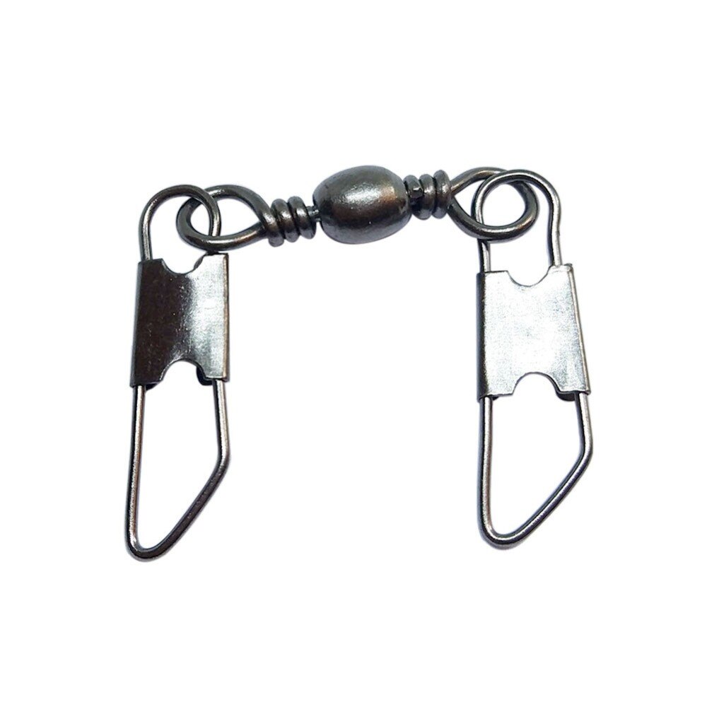 10/20-pieces Fishing Swivel Snap Hook Barrel Swivel with Double Safety Snap #16-#5/0 Fishing Connector Terminal Tackle