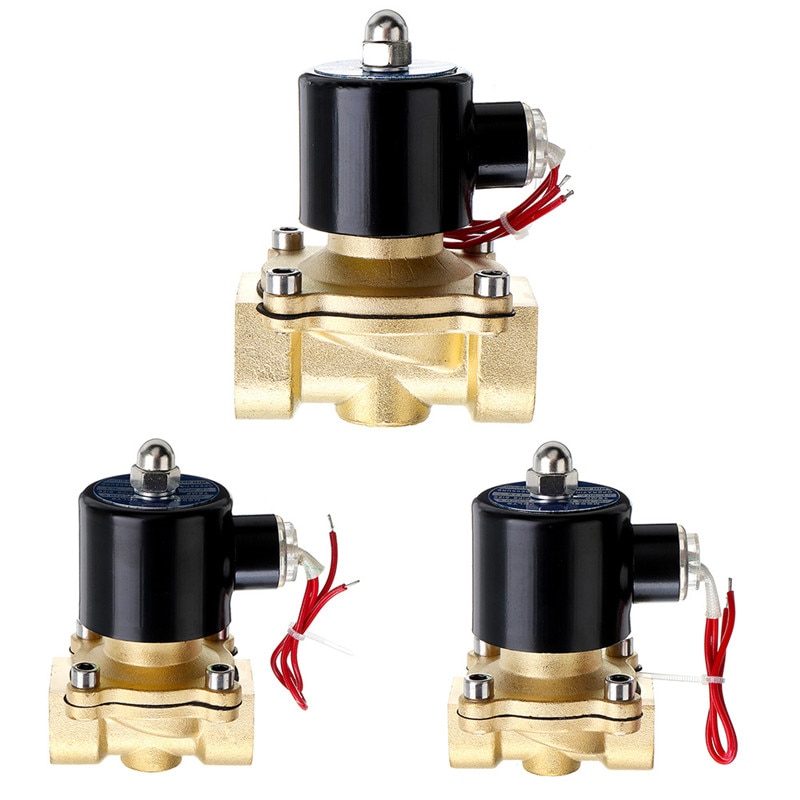 ALLSOME 1/2 3/4 1 Inch DC24V Electric Solenoid Valve Pneumatic Valve for Water Air Gas Brass Valve Air Valves Durable CJ009