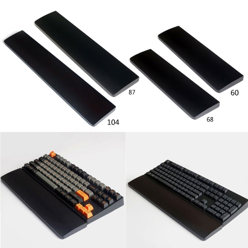 2022 Wood Wrist Rest Pad Keyboard Wood Black Wrist Rest Support Protection With Anti-Slip Pad for Mechanical Keyboard