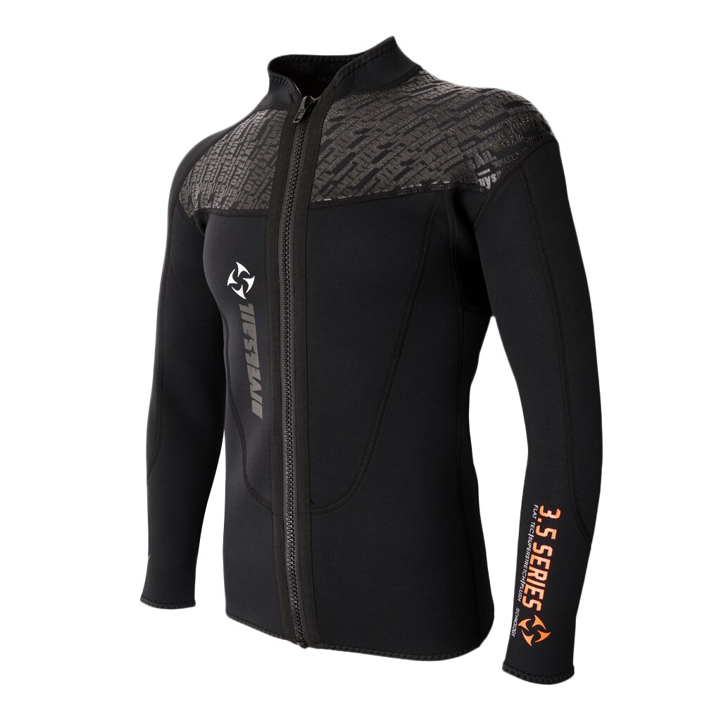 3 Mm Zwart Neopreen Lange Mouwen Wetsuit Voor Mannen Rits Jas Top Surf Duiken Zwemmen Snorkelen Water Sport Accessoires