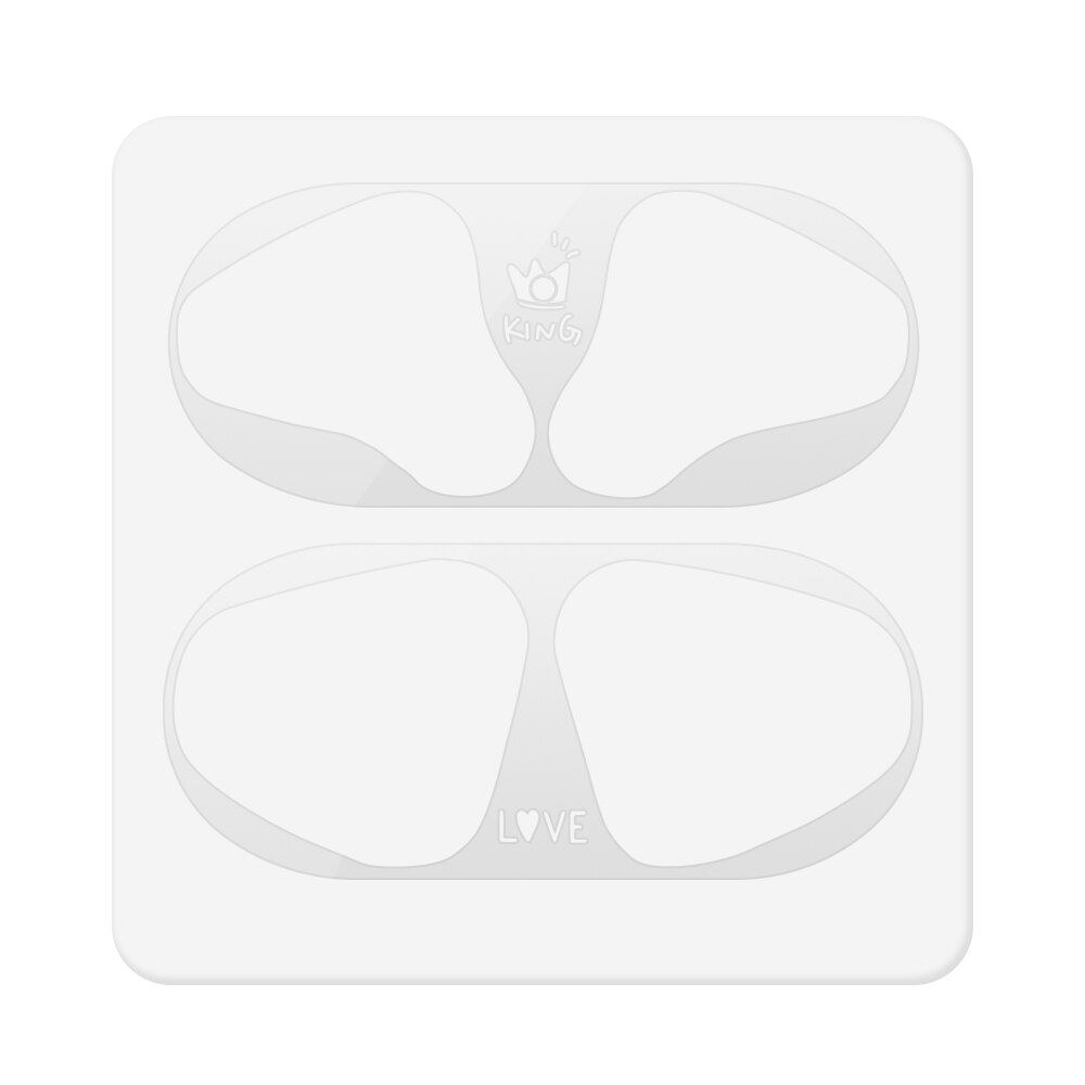 Etiqueta protectora de polvo de Metal para Airpods 2 1 pegatina protectora de piel para auriculares Airpods de Apple: Silver-01