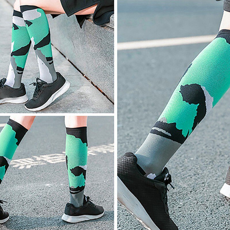 Professionelle Männer Frauen Bein Unterstützung Atmungs Stretch Compression Socken Lange Rohr Laufende Sport Tragen-beständig Kompression Socke