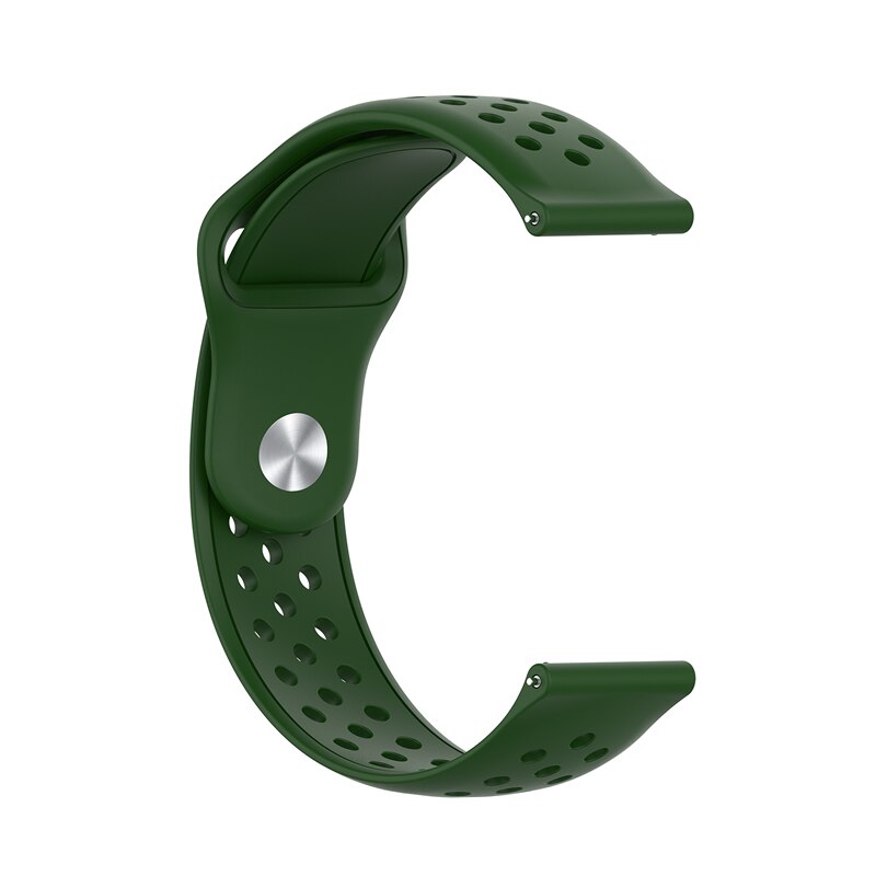 Correa de reloj transpirable para Huawei Honor ES correa de muñeca de silicona suave correa de repuesto accesorios de reloj correa de 20MM: Army Green