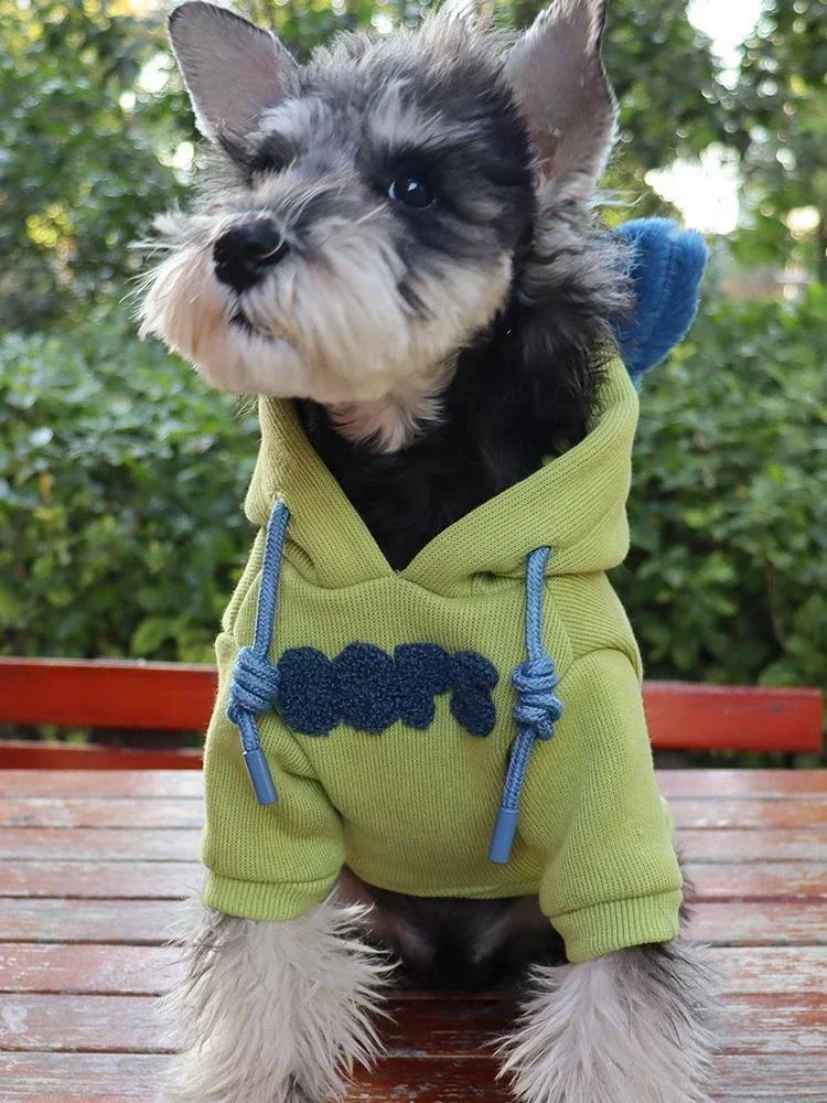 Winter Pet Dog Sweatshirt Clothes for Small Medium Dogs Warm Fleece Zipper Dog Hoodies Chihuahua French Bulldog Jacket: L / light green