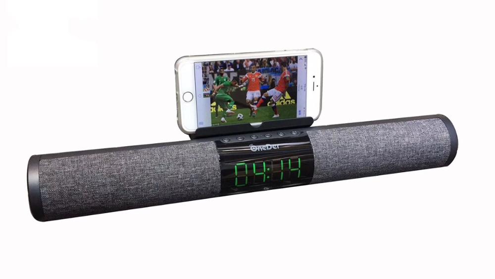 Bluetooth Boombox Subwoofer speaker 20W soundbar TV Alarm Clock Display Bookshelf Speaker Column Loudspeaker TF/Aux for Computer: Gray