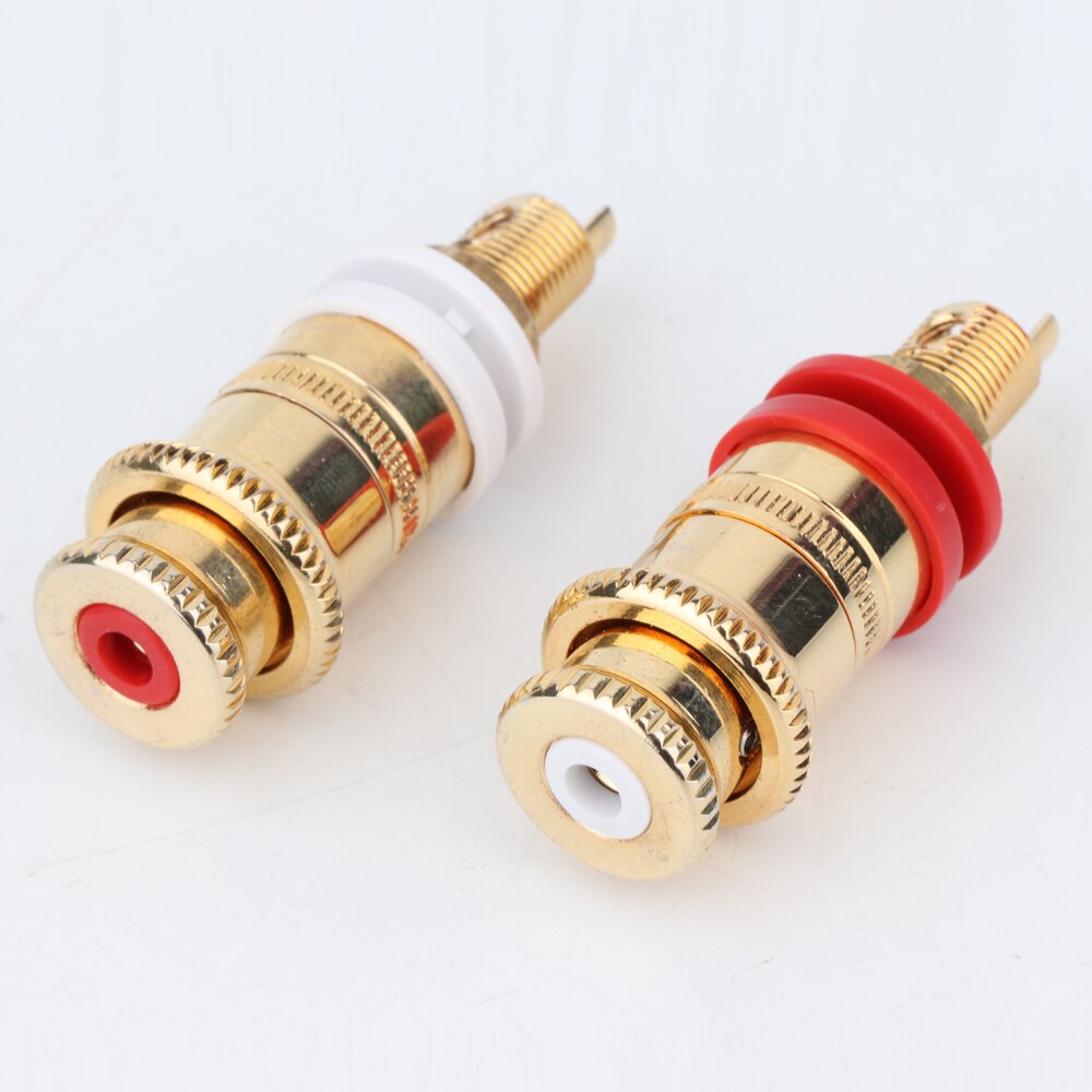 4Pcs BP1115 Gold Plated Speaker Binding Posts Terminal Connector Jack Loudspeaker Cable Soeckt