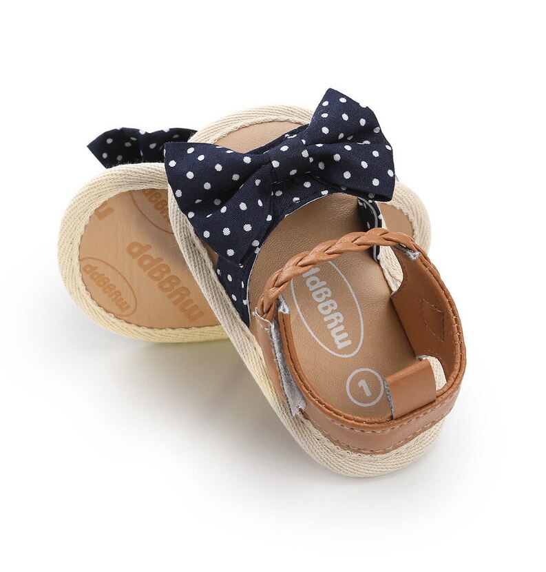 0-18M Canvas Bow Soft Sole PU Baby Girls First Walkers Shoes Summer Prewalkers First Walkers Toddler Moccasins Newest: A / 0-6 Months
